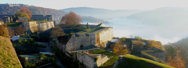 Vue plongeante sur le Jardin zoologique du Muséum © Muséum - Citadelle de Besançon